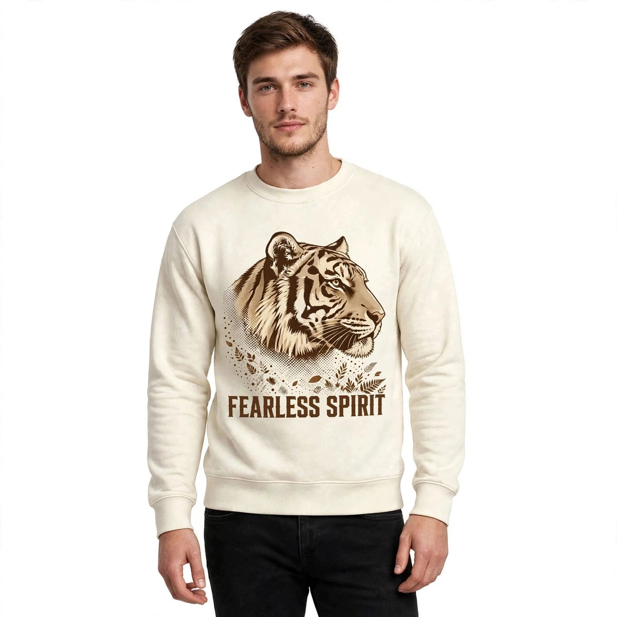 Fearless Spirit Tiger Graphic Sweatshirt | 350 GSM | 100% Cotton