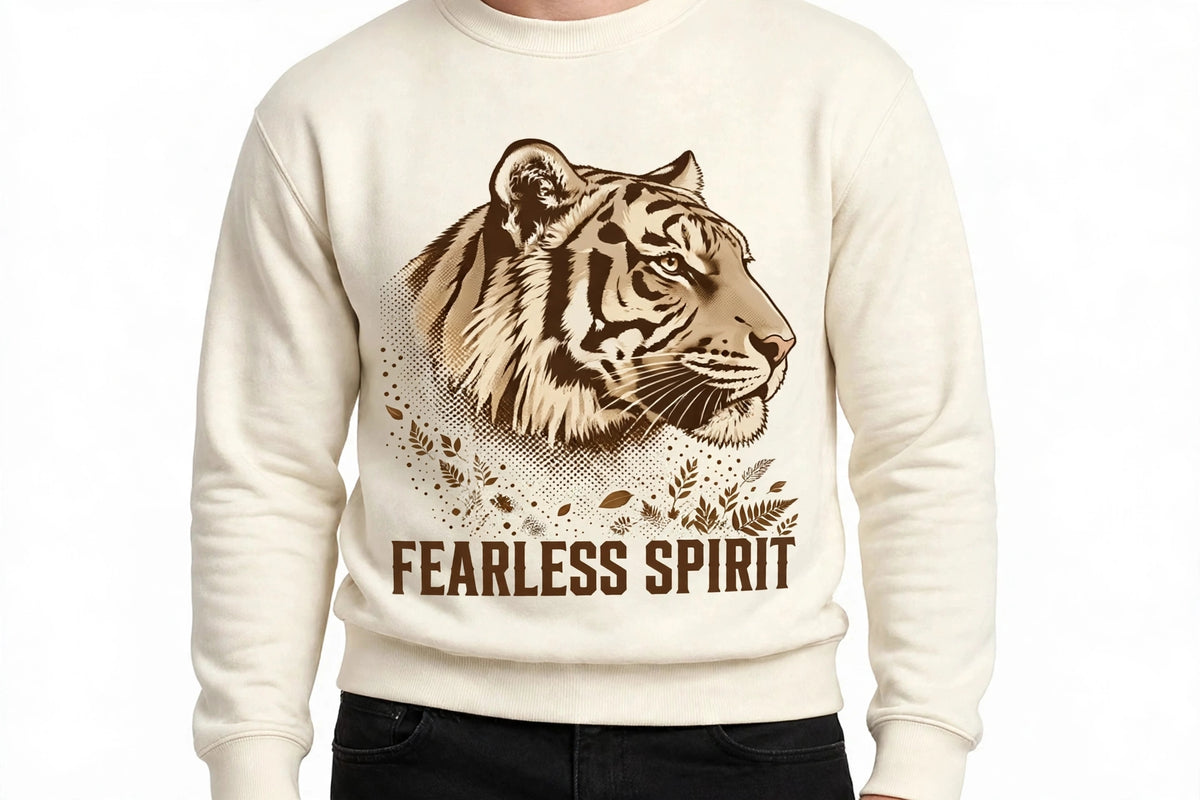 Fearless Spirit Tiger Graphic Sweatshirt | 350 GSM | 100% Cotton
