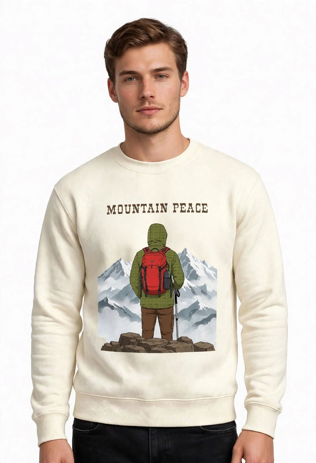 Mountain Peace Graphic Sweatshirt | 350 GSM | 100% Cotton