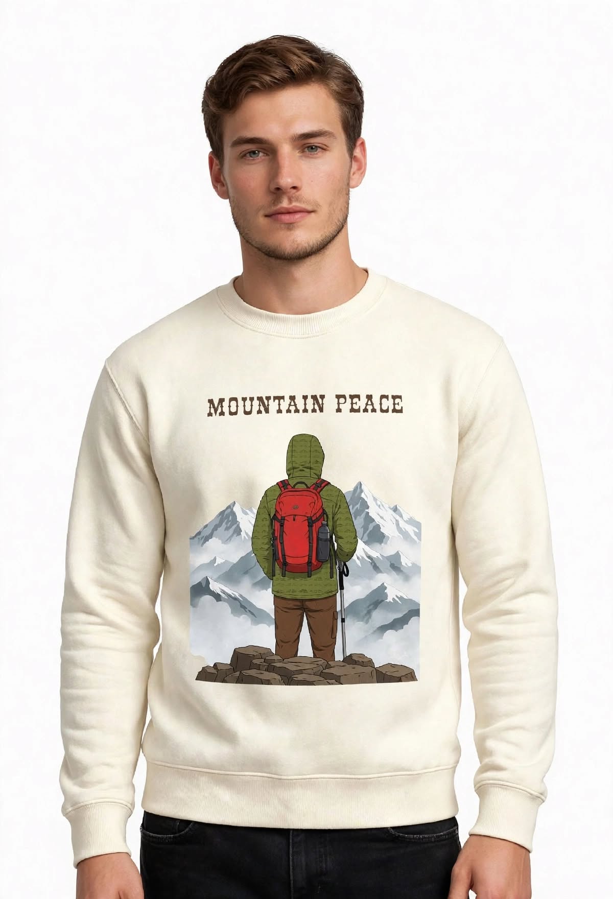 Mountain Peace Graphic Sweatshirt | 350 GSM | 100% Cotton