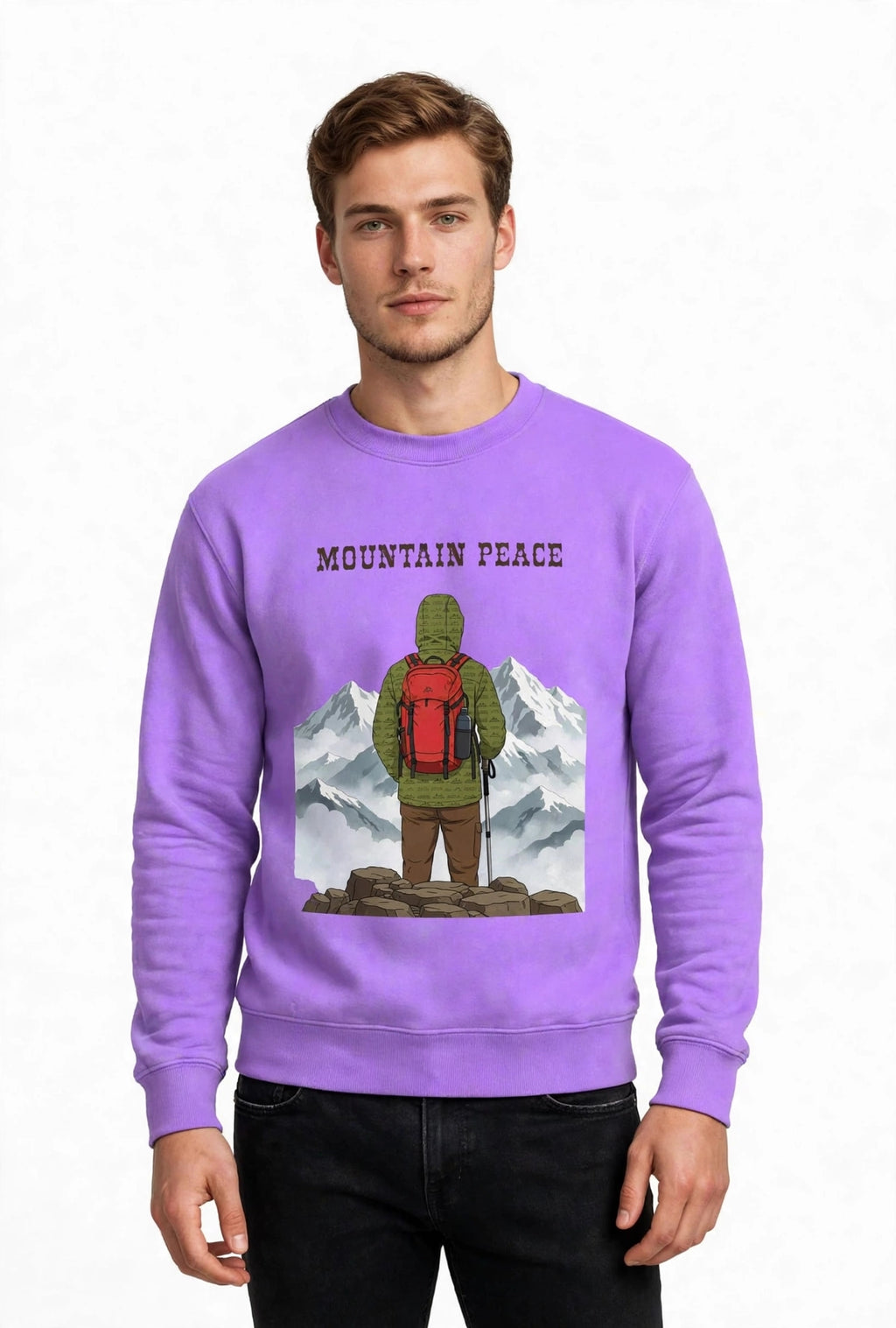 Mountain Peace Graphic Sweatshirt | 350 GSM | 100% Cotton