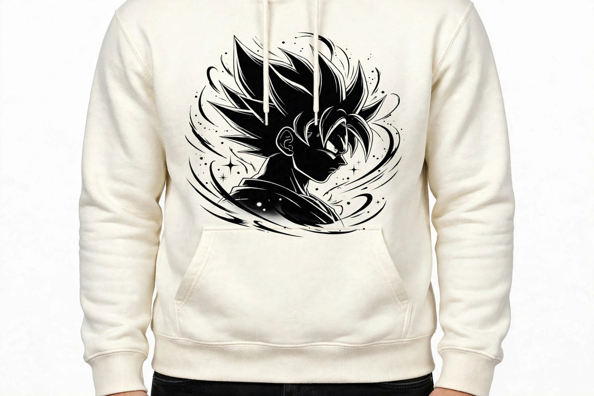 Black Anime Graphic Hoodie | 350 GSM | 100% Cotton