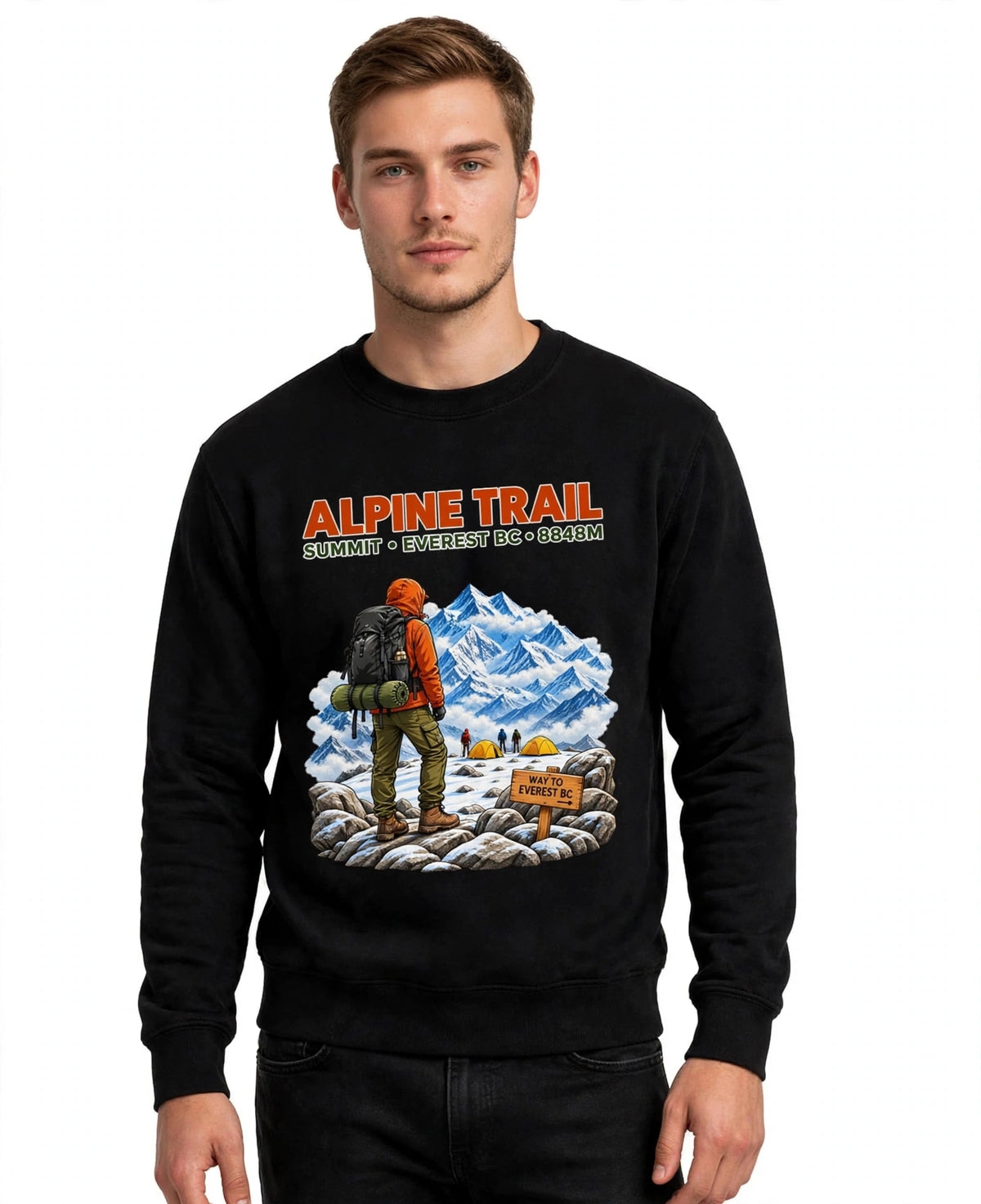 Alpine Trail Graphic Sweatshirt | 350 GSM | 100% Cotton