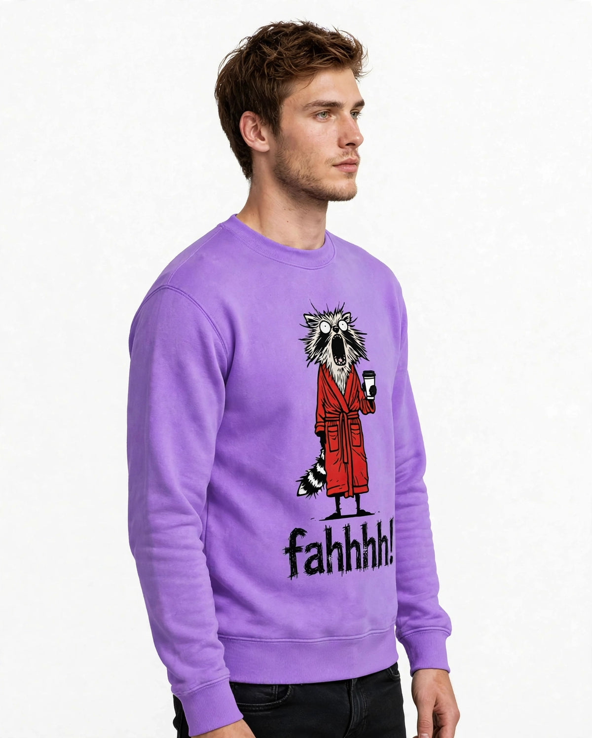 Fahhh! Funny Cat Graphic Sweatshirt | 350 GSM | 100% Cotton