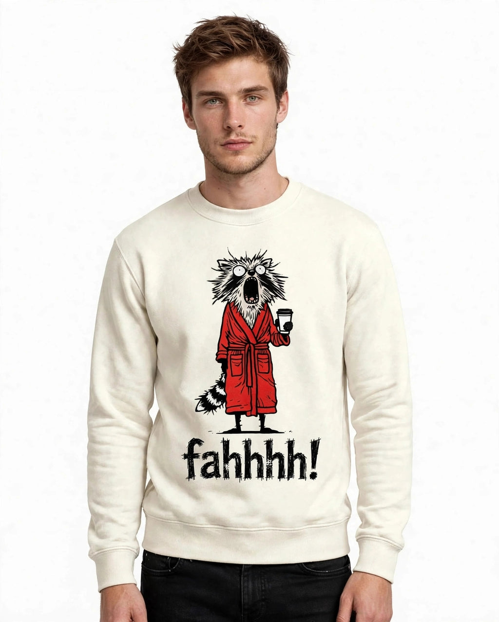 Fahhh! Funny Cat Graphic Sweatshirt | 350 GSM | 100% Cotton