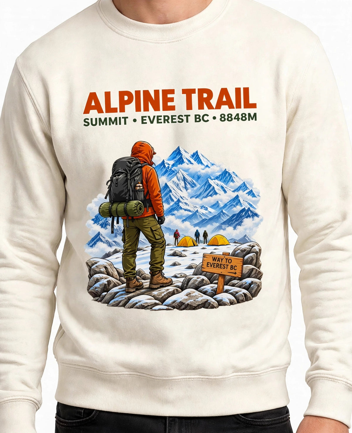 Alpine Trail Graphic Sweatshirt | 350 GSM | 100% Cotton