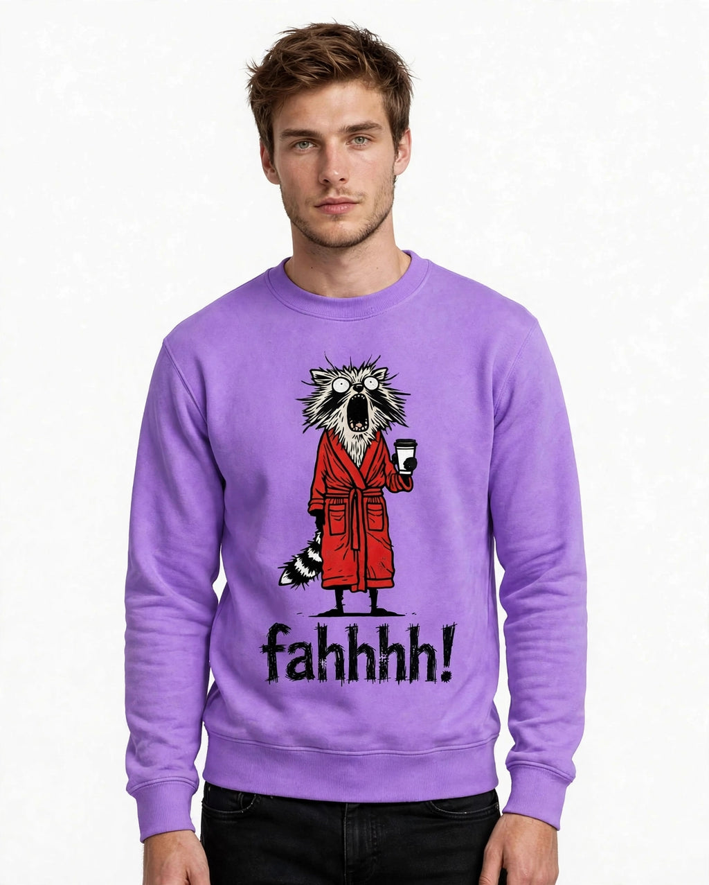 Fahhh! Funny Cat Graphic Sweatshirt | 350 GSM | 100% Cotton